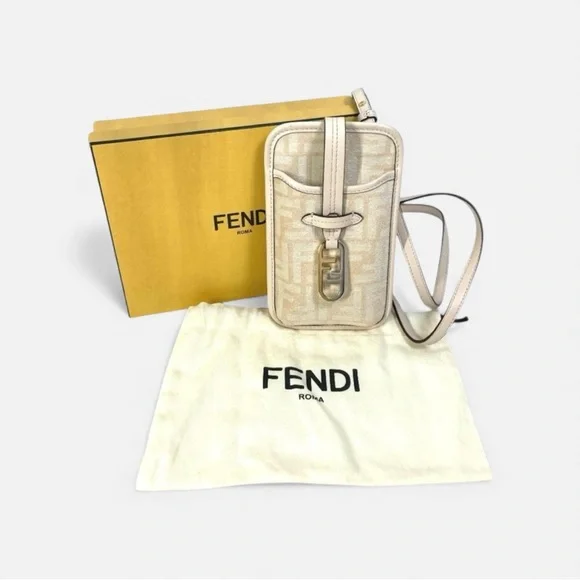 Fendi 2022 Orlock Zucca Mini Crossbody Phone Pouch FF Logo Bag - Picture 7 of 16